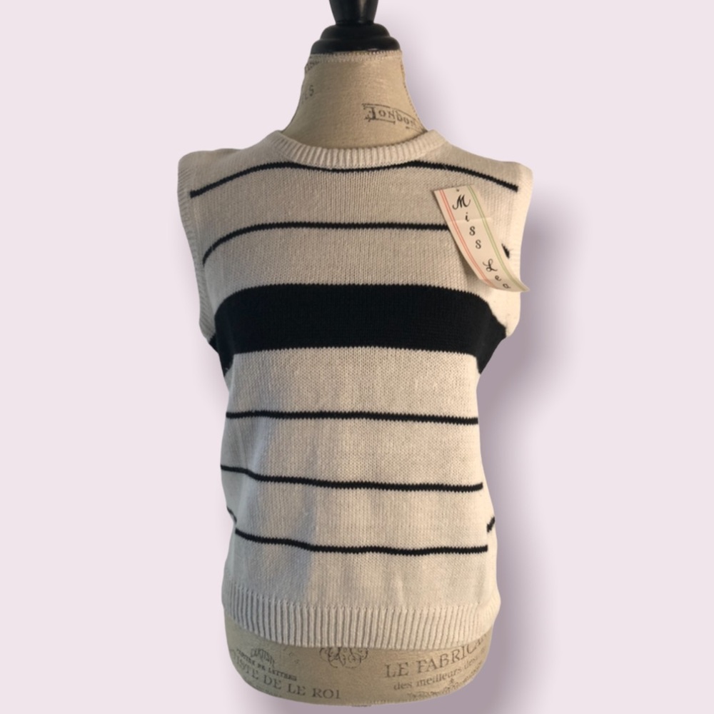 NWT Striped Vest Knitted Sweater Small